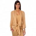 Blusa de seda beige